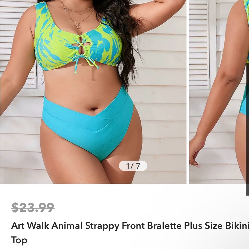 Strappy Front Bralette Bikini Top and Cross Waist Bottom